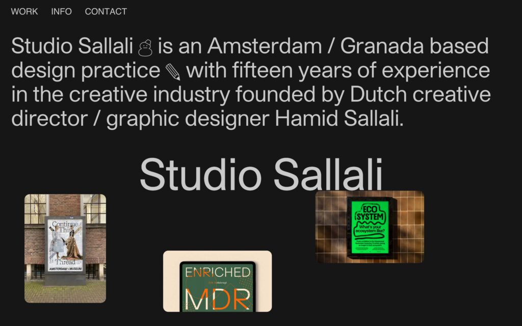 Screenshot of Hamid Sallali's website on desktop (homepage)